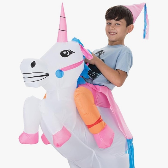 Inflatable Unicorn Ride-On Costume – Kid Size - Picture 1 of 7